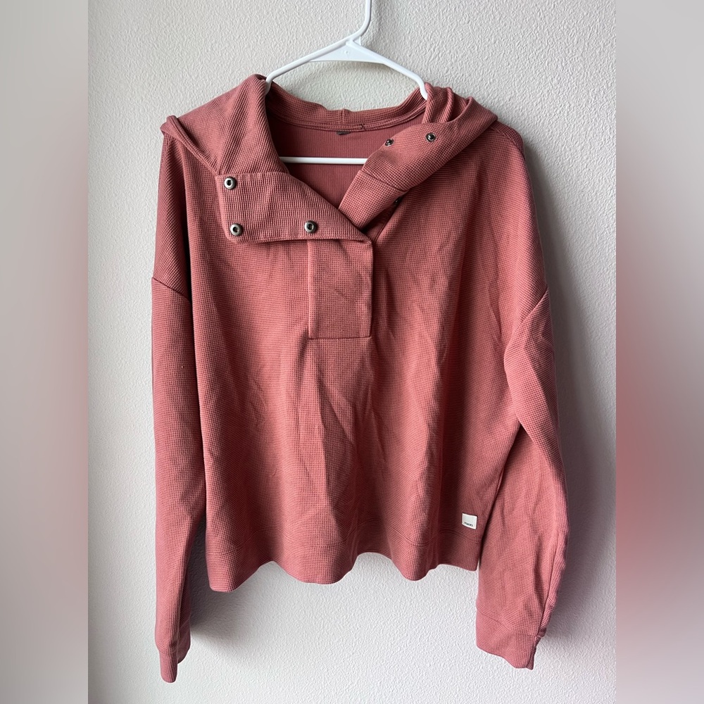 Vuori Bayview Rosewood Thermal Quarter Snap Hoodie. Women’s Size Large - Picture 3 of 6
